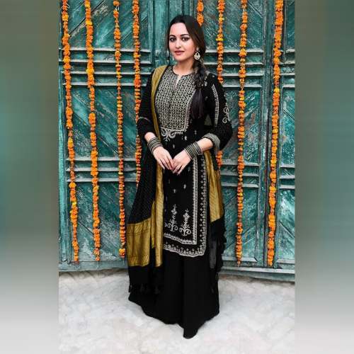 Designer Stylish Straight Sharara Suit