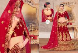 Designer Velvet Bridal Lehenga Choli 