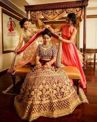 Designer Velvet Embroidered Bridal Lehenga Choli