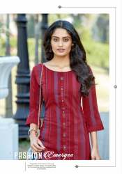 Designer Weaving Strips Festive Wear Kurti 