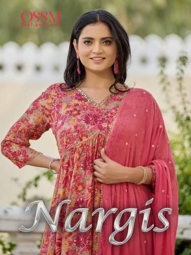 Fancy Aliya Kurti With Pant with Dupatta Set-NARGIS