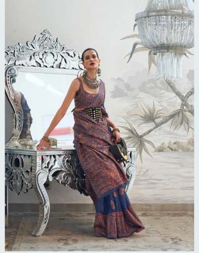 Fancy Kashmiri Handloom Weaving Silk Saree