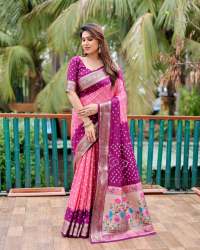 Fancy Paithani Silk with Bandhej Saree