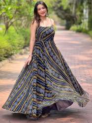 Fancy wear Georgette Bandhej Print Gown