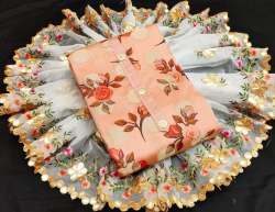 Festive Wear Chanderi  Fabric Dress Material