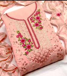 Georgette With Embroidery Dress Material 