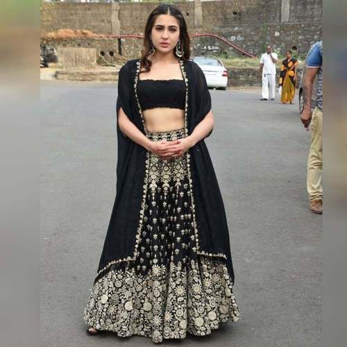 Heavy Embroidery Black Lehenga Choli