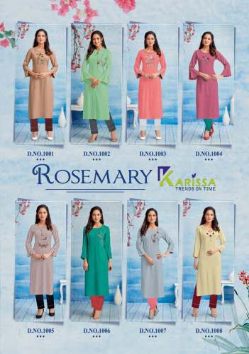Heavy Rayon Liva Manual Work Kurti