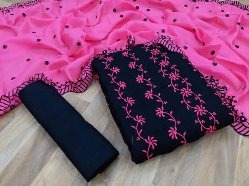 Kota Checks With Embroidery dress material 