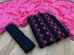 Kota Checks With Embroidery dress material 