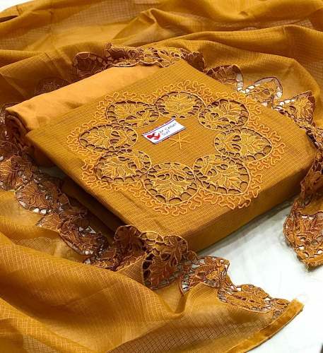 Kota Cheks Hand Work Dress Material 