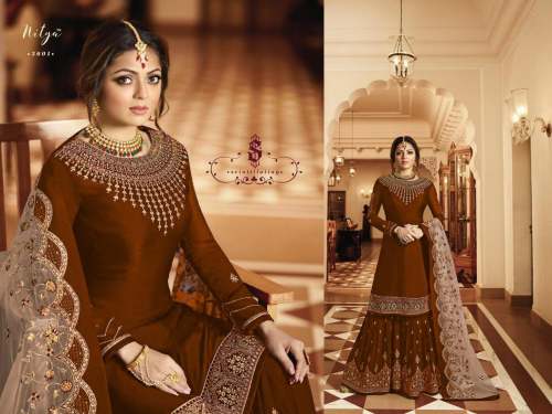 Latest Designer Embroidered Plazzo Style suit