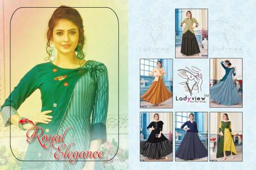 Latest heavy rayon long gown style Kurtis 