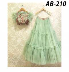 Latest Stylish Net Three Layers Lehenga