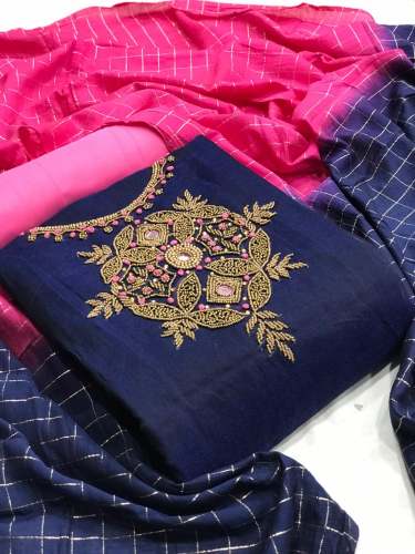 Modal Chanderi Silk Fancy  Dress Material 