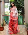 Navratri & Durga Puja Special linen fabric fancy saree thumb 1