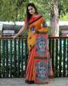 Navratri & Durga Puja Special linen fabric fancy saree thumb 8