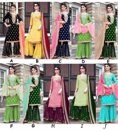 New Stylish Gota Patti Pattern Sharara Salwar Suit