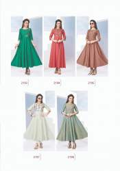 Party Wear New Rew Slub Silk Kurtis