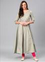 Party Wear New Rew Slub Silk Kurtis thumb 1