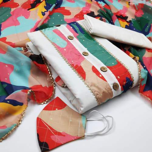 Pc Cotton With Printed Dress material 