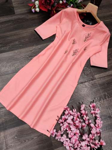 Plain Embroidered Kurti