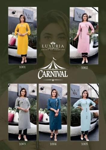 Premium Rayon Slub Hand Work Kurti