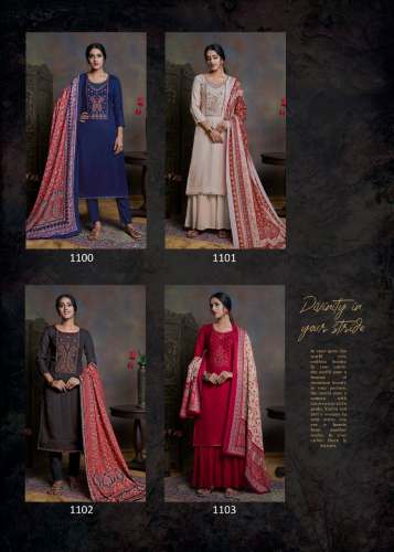 Pure Pashmina with Embroidery Work suit