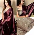 Pure Satin Soft Silk Saree thumb 1