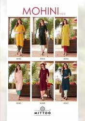 Rayon Slub With Embroidery Work Kurti