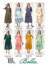 Rayon Two Tone Hand Work Kurti