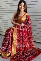 silk art bandhani saree  thumb 3