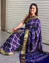 silk art bandhani saree  thumb 4