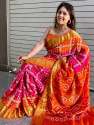 silk art bandhani saree  thumb 7