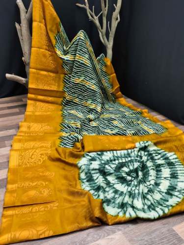 SILK SAREE TIED UP WITH SHIBBORI LEHRIYA PRINT 