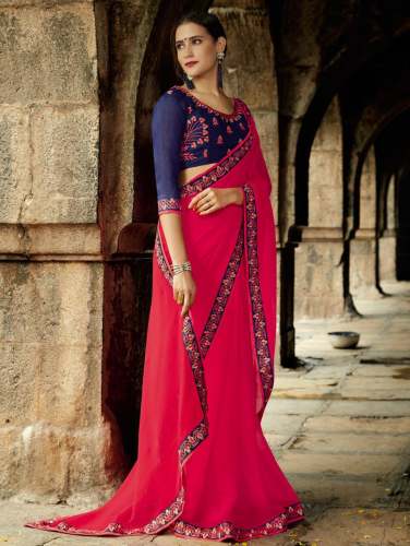 Stylish Chiffon With Embroidery Saree