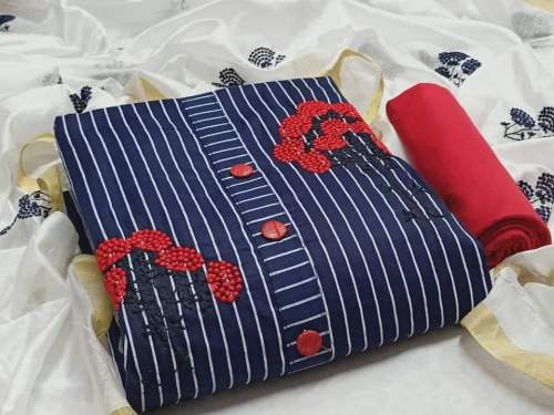  Stylish cotton chanderi embroidery work