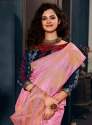 Stylish Fancy Linen Silk Saree thumb 1