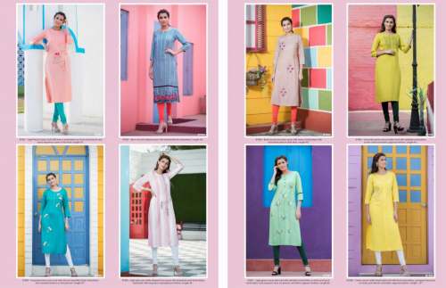 stylish heavy embroidery Straight Kurti 