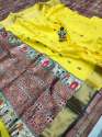 Stylish Linen Cotton Silk Saree thumb 1