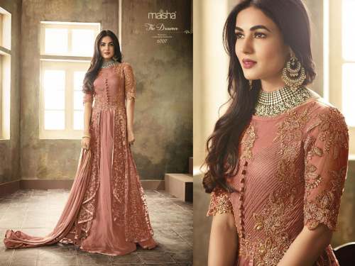 Stylish Net Embroidered Suit