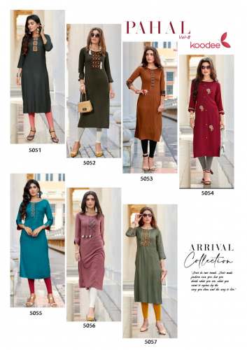 Stylish Rayon With Embroidery KURTI 