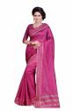 DARK PINK COTTON DESIGNER SAREE