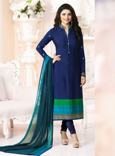 French Crepe Navy Blue Straight Suit0