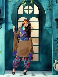 BROWN BHAGALPURI SILK PATIYALA0