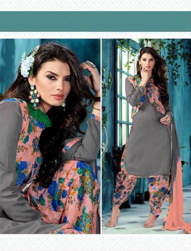 GREY BHAGALPURI SILK PATIYALA