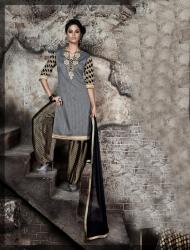 GREY BLACK PATIYALA SALWAR KAMEEZ