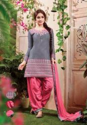 GREY PATIYALA STYLE SALWAR KAMEEZ