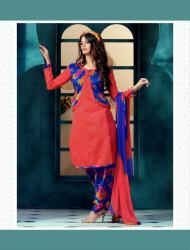 PEACH BHAGALPURI SILK PATIYALA