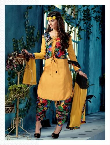 YELLOW BHAGALPURI SILK PATIYALA